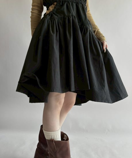 【RE;CIRCLE】 RE ARMY Gather Middle One-piece Black / 260326-002