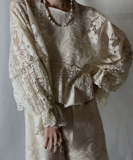 【RE;CIRCLE】 RE Lace L/S Top/210801-065
