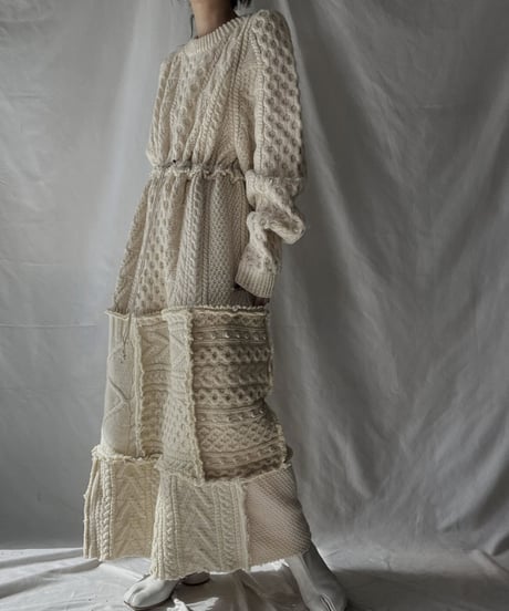 【RE;CIRCLE】 RE Alan Knit Patch Work One-piece②/220120-034