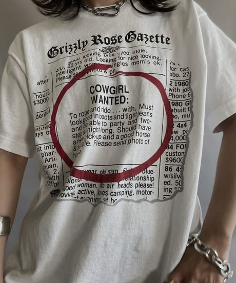 【USED】 Made in USA Grizzly Rose Gazette T-shirt / 230520-003