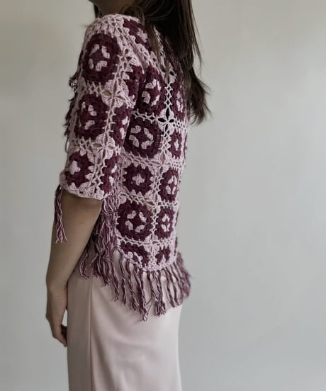 【USED】 Crochet Middle Sleeves Cardigan / 220430-010