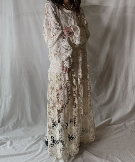【RE;CIRCLE】  RE Crochet L/S Dress ①/210512-009