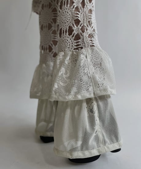 【RE;CIRCLE】 RE Crochet Lace Tiered Pants / 220427-044