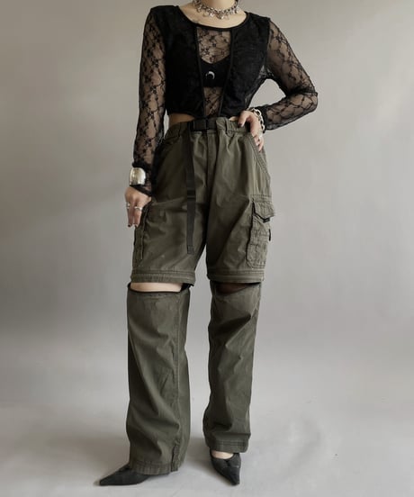 【USED】 Lace Patterned Sheer Top/240414-024