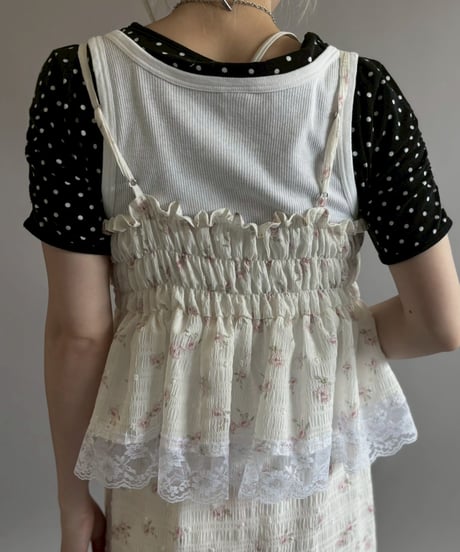 【Chinatsu Aoyama】 RE Ribbon Camisole Top / 260402-011