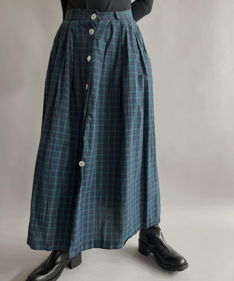 【USED】 Cotton Checked Long Skirt / 220903-005