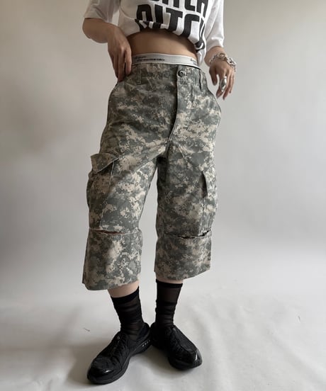 【USED】 Military Camouflage Cut off Shorts  / 250614-003