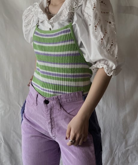 【USED】  Multi Border Rib Knit Camisole /210317-001