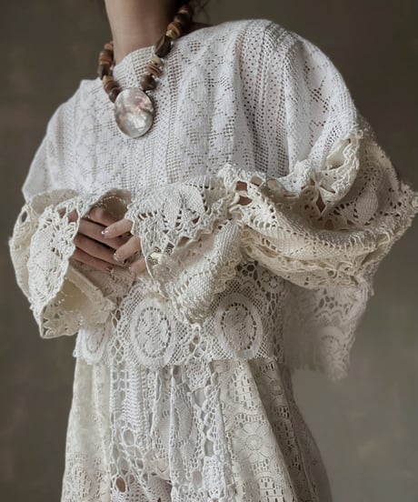 【RE;CIRCLE】 RE Crochet Patchwork L/S Top⑦/20220317-012