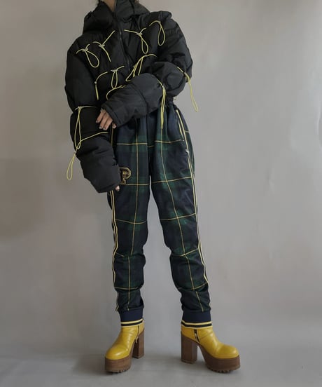 【RE;CIRCLE】 RE Draw Code Down Vest Black×Yellow / 221215-005