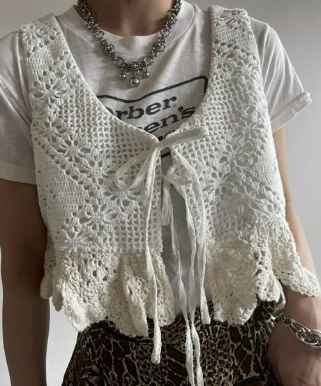 【RE;CIRCLE】RE Crochet Short Vest / 250515-005