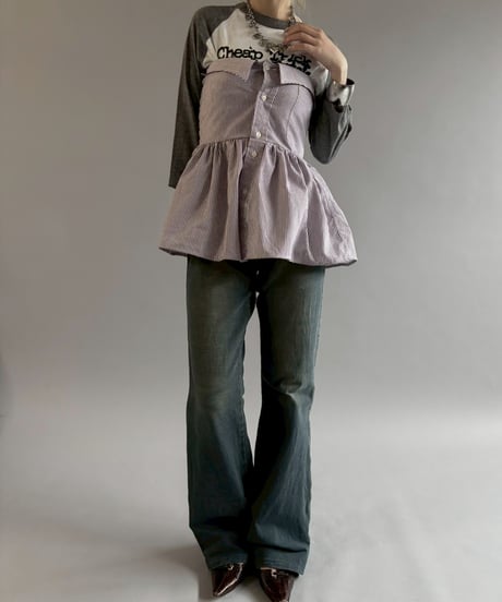 【RE;CIRCLE】  RE Stripe Shirt Mini One-Piece / 260611-009