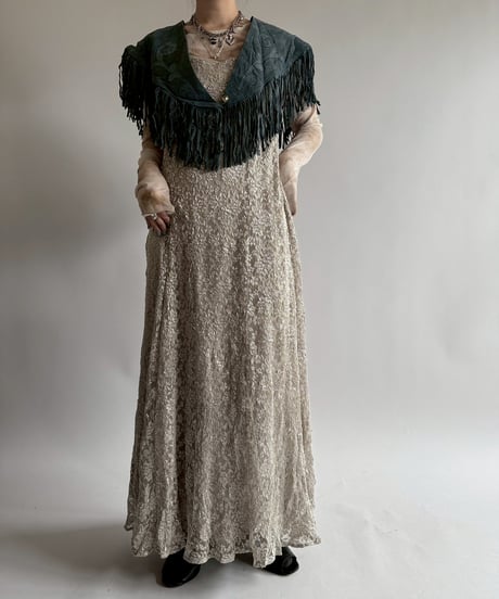 【USED】 Lace Pattern Camisole Long One-Piece  /250412-015