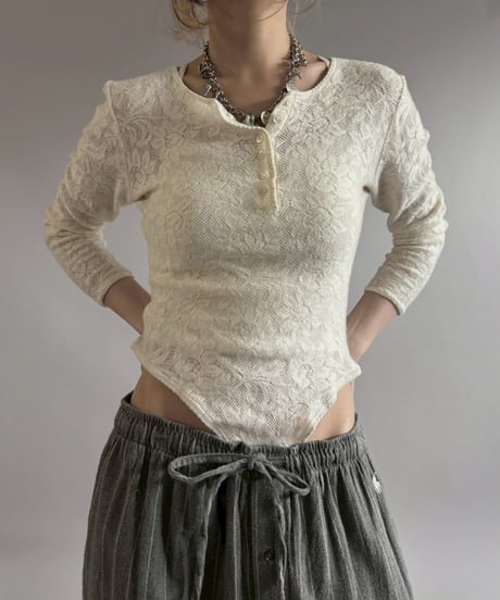 【USED】 Lace Knit Leotard Top / 260228-021