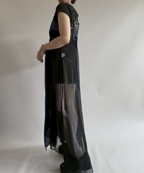 【USED】 Leopard Pattern Sheer Camisole Long One-Piece  / 250705-001