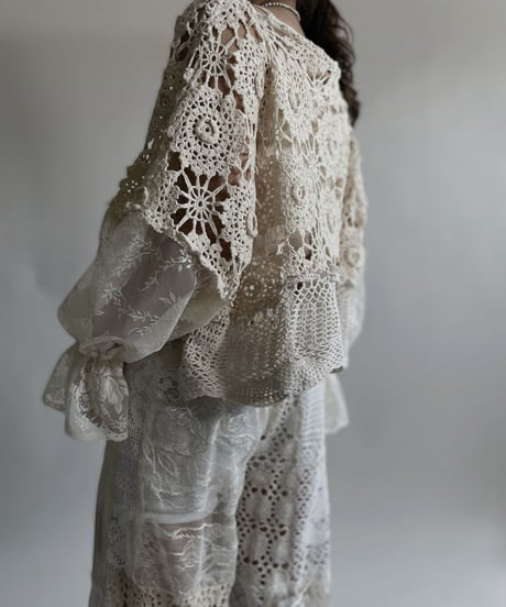【RE;CIRCLE】 RE Crochet Lace Patchwork Tops / 220427-021