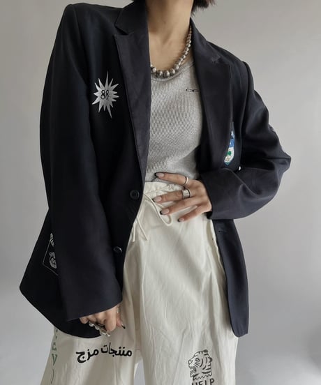 【Mashup Products】 Silk Screen School Jacket/  240217-015