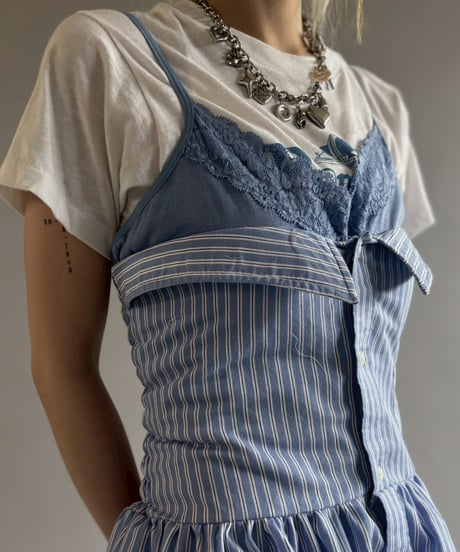 【RE;CIRCLE】  RE Stripe Shirt Mini One-Piece / 260611-004