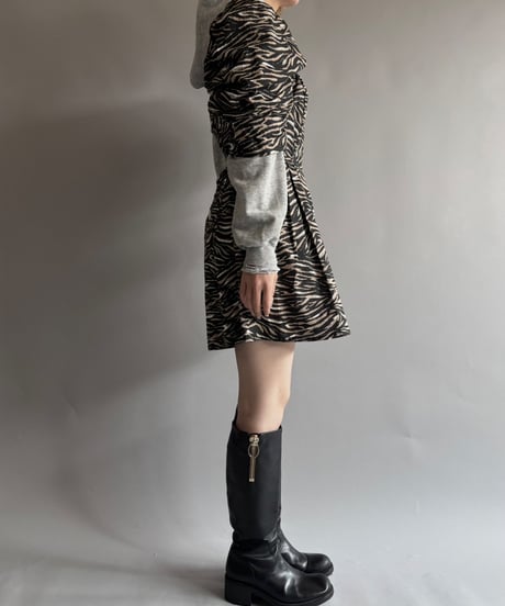 【USED】 Puff sleeves zebra Mini One‐Piece /250927-016