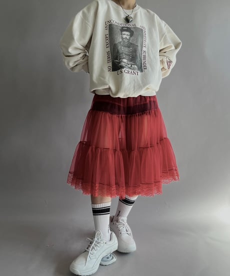 【USED】 Lace Patterned Sheer Skirt / 241019-013
