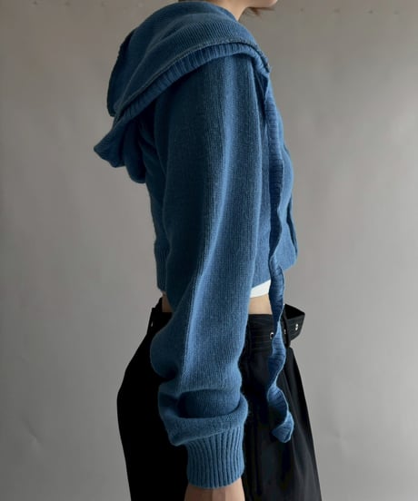 【RE;CIRCLE】 RE Hooded Acrylic Short Cardigan / 251016-003