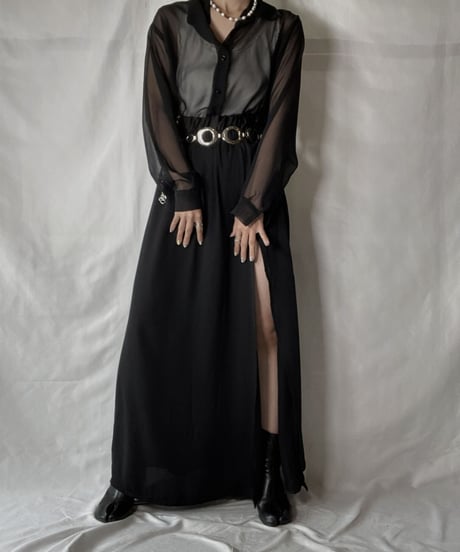 【USED】 Poly Long Skirt/210926-007