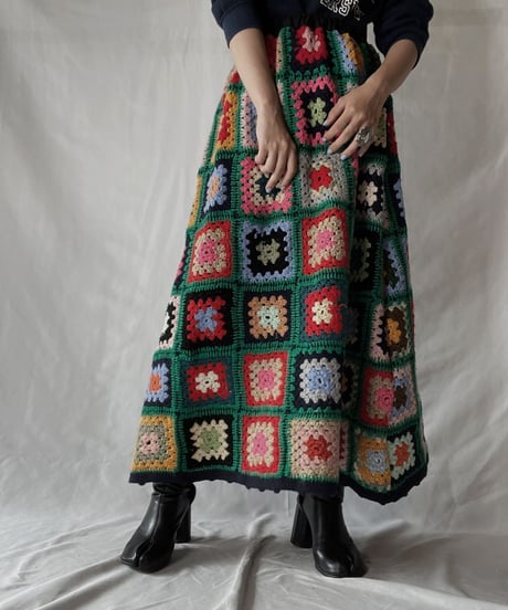 【RE;CIRCLE】 RE Granny Knit Long Skirt⑦/211014-027