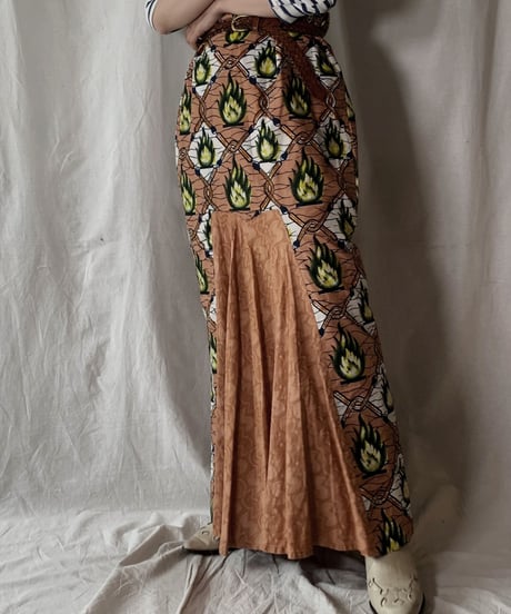 【USED】 African Batik Skirt①/210428-002