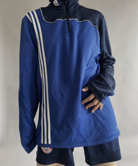 【USED】  Adidas Jersey  Half Zip Top/ 230415-006
