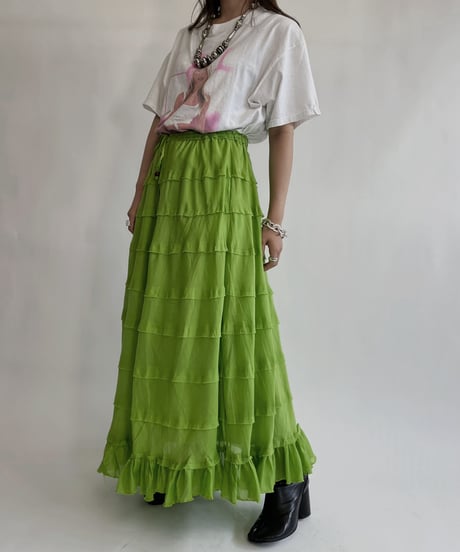 【USED】 Tiered Long Skirt / 220813-027