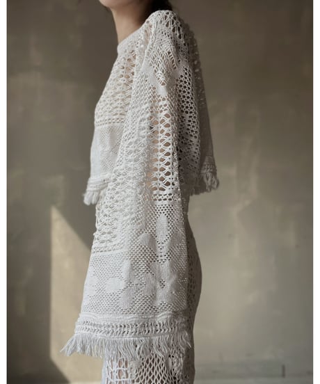 【RE;CIRCLE】 RE Crochet L/S Top①/20220317-001