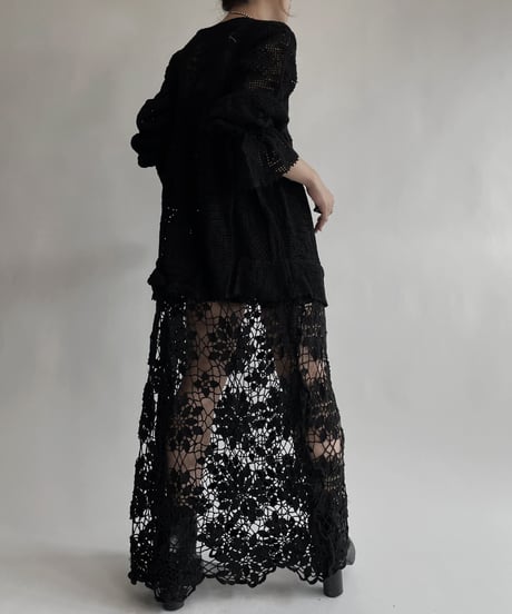 【RE;CIRCLE】 RE Crochet Black Lace One-piece / 220728-021
