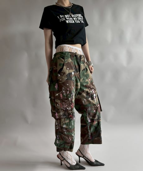 【USED】 RESIZED 00s FRUIT OF THE LOOM message T-Shirt / 250830-015
