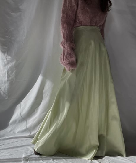 【USED】 Poly Long Skirt made in USA ① / 220107-005