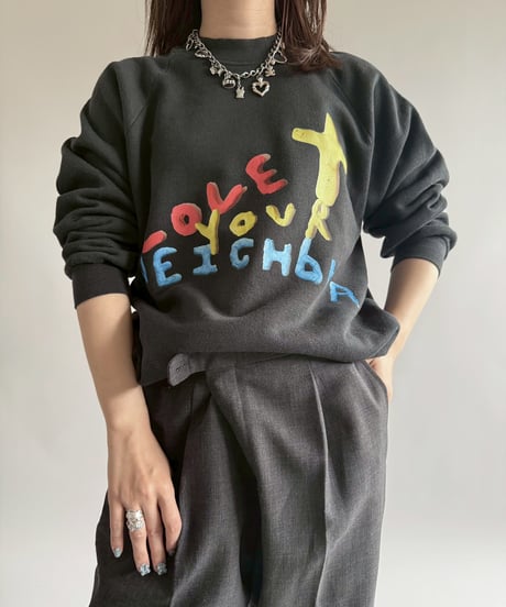 【USED】 END IS NEAR 90's Fruit of the Loom L/S Sweat Top /250329-020