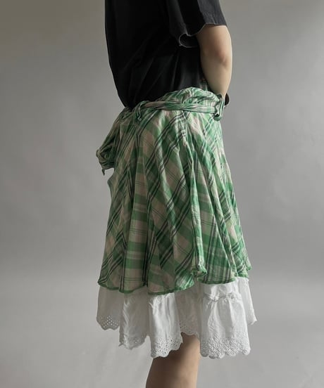 【USED 】Check Patterned Mini Skirt / 240713-012