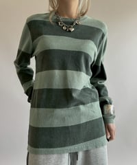 【USED】 Border pattern L/S Tee / 260418-014