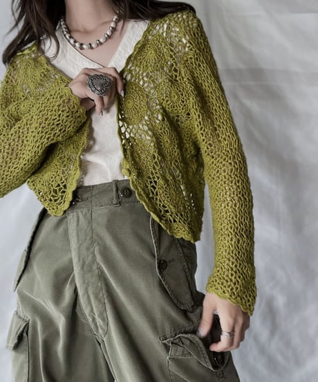 【USED】   Crochet Knit L/S Top③/210921-039