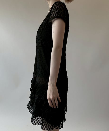 【USED】 Lace Pattern S/S Sheer One-Piece  / 250628-001