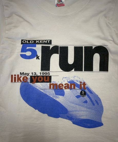 【USED】 RESIZED Made in USA 95's Fruit of the Loom 5k RUN T-Shirt / 250802-005