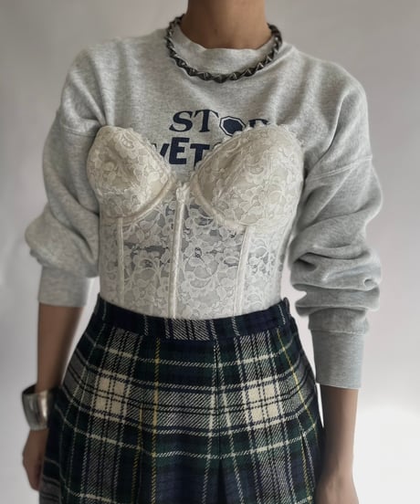【USED】 Lace Patterned Corset Top/241130-017