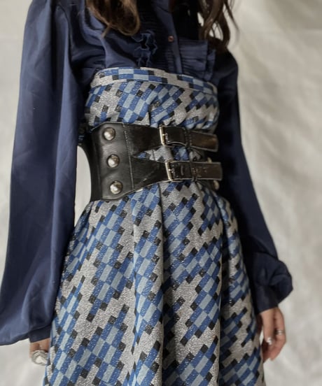 【USED】 Shiny Poly Long Skirt/210921-024