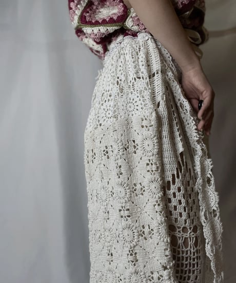 【RE;CIRCLE】 RE Granny Knit×Lace S/S One-piece/210917-010