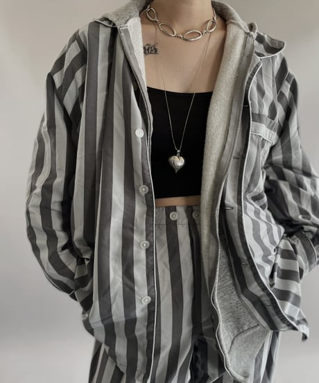【USED】 Stripe Patterned Pajama Set Up  / 231021-027