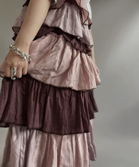 【RE;CIRCLE】RE Tiered Skirt & Bra Set / 230803-007