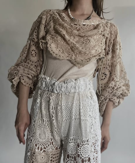 【RE;CIRCLE】 RE Crochet Cord Top / 220623-015