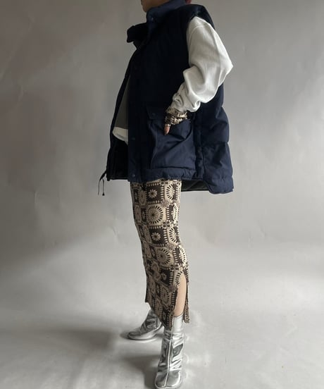 【USED】 Flower Patterned Sleeve Convertible Tight Long One-Piece /241130-003