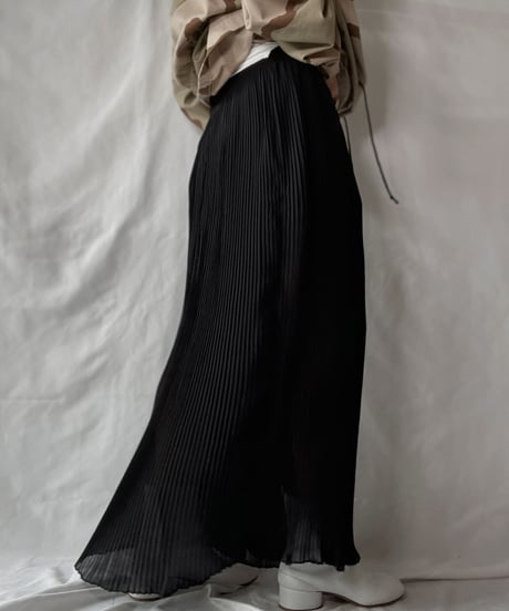 【USED】 Poly Pleats Long Skirt②/210921-034