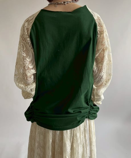 【RE;CIRCLE】 RE Lace Switching Raglan T-Shirt / 250605-007