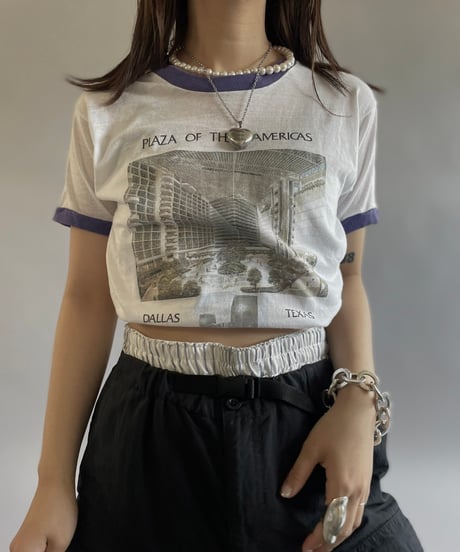 【USED】 Made in USA 80's Health Knit Ringer T-Shirt  /240629-029